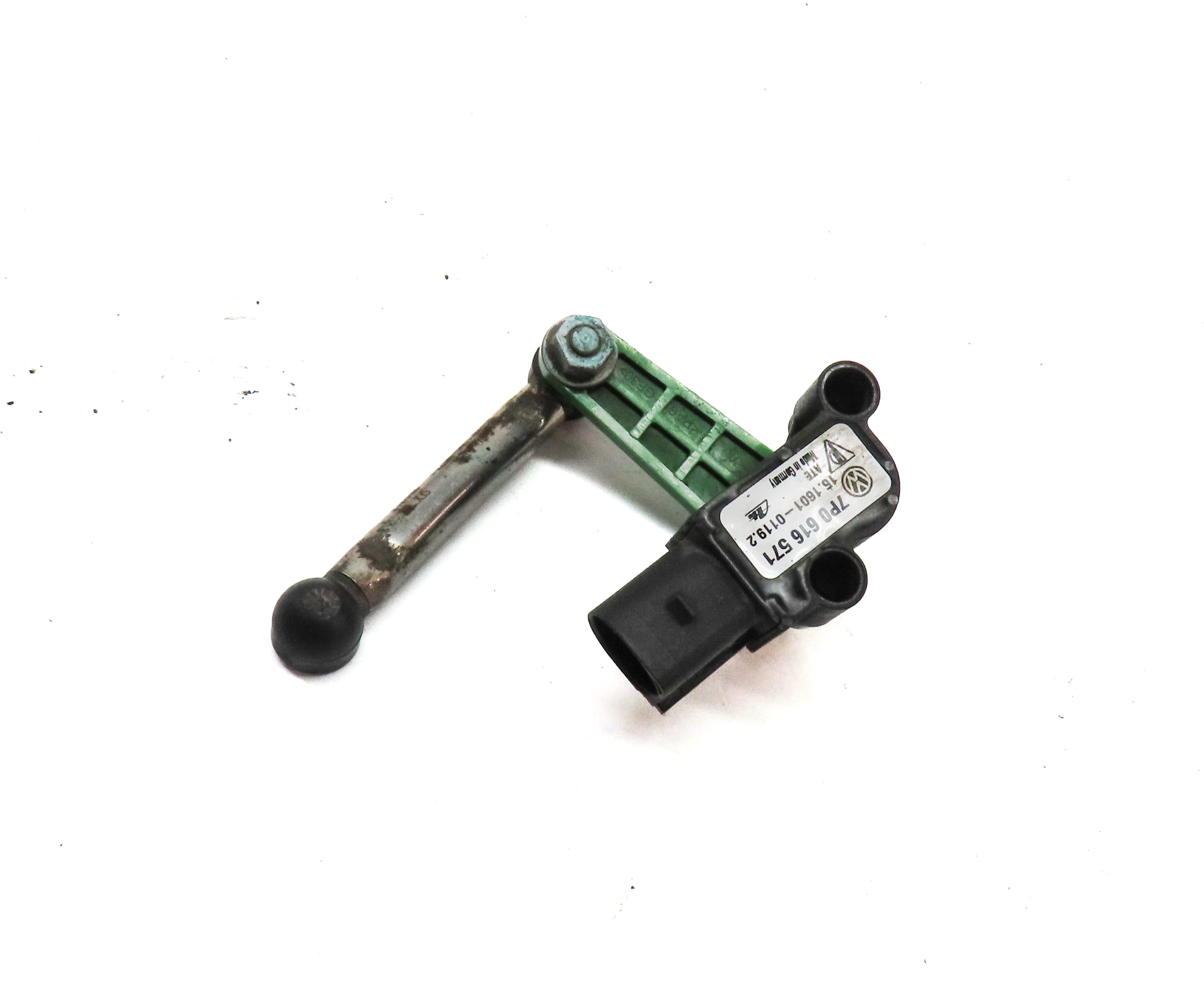 2014 PORSCHE CAYENNE (958) REAR LEFT SUSPENSION HEIGHT LEVEL SENSOR MODULE — exact item pictured